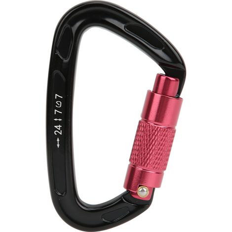 Karabinerhaken Aus 7075er Aluminium In Luftfahrtqualität Mit D-ring, Sicherheitskarabiner Zum Klettern, Campen Und Für Hängematten, Schwarz
