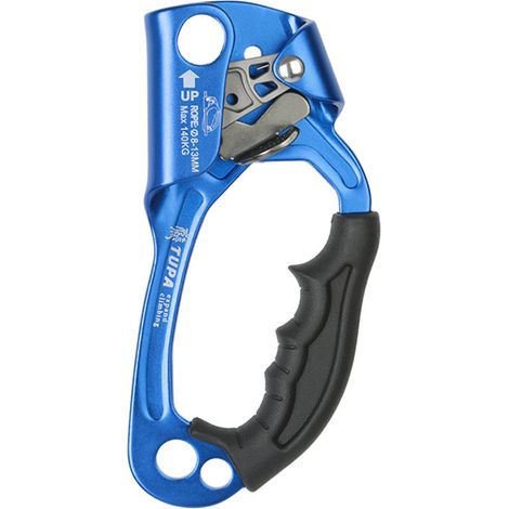 Rechtshändiger Kletterkarabiner, Vielseitiger Manueller Steigklemmen Für Outdoor-klettern, Bergsteigen, Baumklettern, Blaue Steigklemme