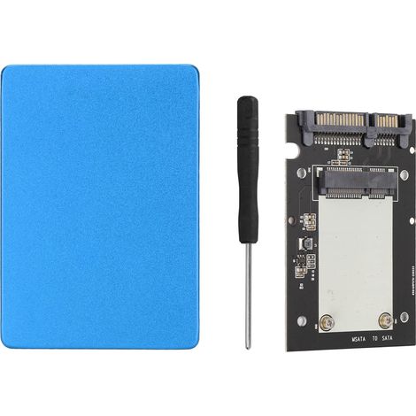 Ultradünnes Ssd-adaptergehäuse Aus Aluminiumlegierung, Msata Zu Sata 3.0 6 Gbit/s Adapterkarte Für Blaue Festplatten, Schnelle Datenübertragung, Pc-kompatibel.