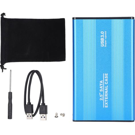 Externes 3-tb-festplattengehäuse Mit Usb 3.0 Plug & Play Für Ssd/hdd, Kompatibel Mit Laptops Und Macos, Datenspeicherung, Blau