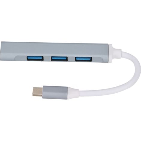 Leichter, Tragbarer 4-in-1 Usb-c-hub/dockingstation Mit Hoher Geschwindigkeit Für Tastatur, Drucker, Telefon Und Tablet (grau)