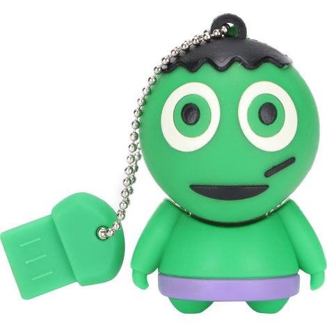 2 Gb Grüner Halloween-usb-stick Mit Geistermotiv, Große Speicherkapazität, Wasserdicht, Cartoon-design, Gruseliges Geschenk, Usb 2.0