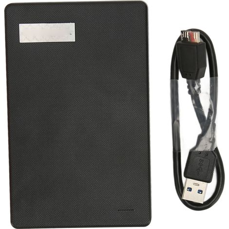 2,5-zoll-festplattengehäuse, 5 Gbit/s Usb 3.0 Zu Sata Iii, Externes Gehäuse Für 7 Bis 9,5 Mm Sata Iii/ii/i Ssds, Unterstützt Uasp Bot, Schwarz