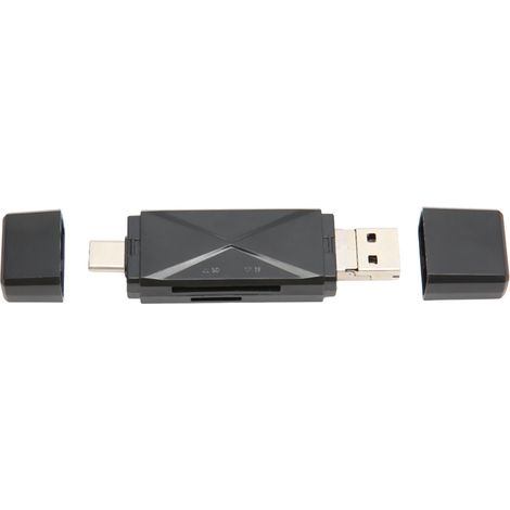 Mini-3-in-1-speicherkartenleser Für Unterwegs Mit Usb-c-, Usb 2.0- Und Micro-usb-anschlüssen