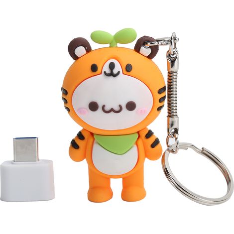 32 Gb Usb 2.0 Flash-laufwerk Mit Typ-c-adapter Für Computer, Tiger Design Zubehör (upc0101)