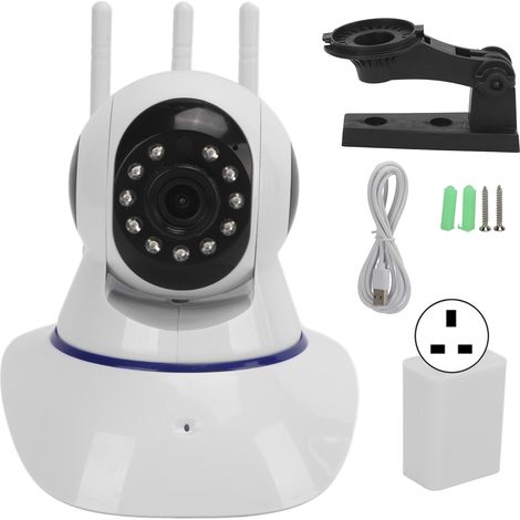 Kabellose Ptz-wlan-ip-kamera Mit 3 Antennen, Bewegungserkennung, Infrarot-nachtsicht, Zwei-wege-audio, Uk-stecker 100–240 V