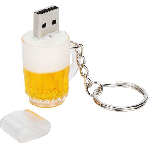 16 Gb Usb-stick In Form Eines Comic-bierkrugs, Witzig Und Originell, Robuster Tragbarer Speicher.