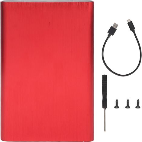 Externes 2,5-zoll-sata-festplattengehäuse, Usb Typ-c 10 Gbit/s-anschluss, Hohe Geschwindigkeit, Tragbar, Mit Roter Led-anzeige.