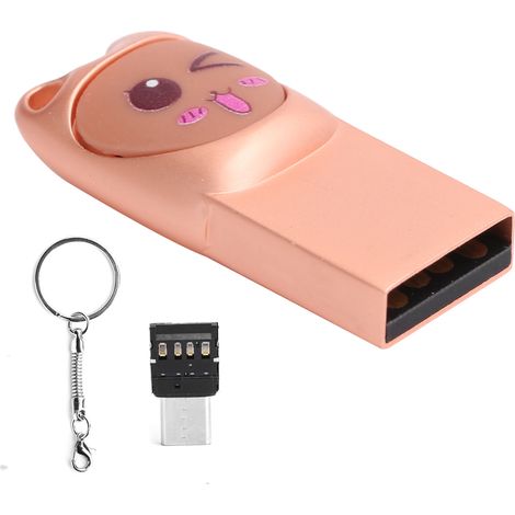 16 Gb Usb-stick In Roségold Mit Cartoon-motiv Und Typ-c-adapter Für Smartphones Und Laptops