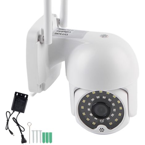 Drahtlose Wlan-überwachungskamera, Zwei-wege-audio, Ptz-drehung, Fernüberwachung, Bewegungserkennung, Alarm, Fotoaufzeichnung, 100-240 V (us-stecker)