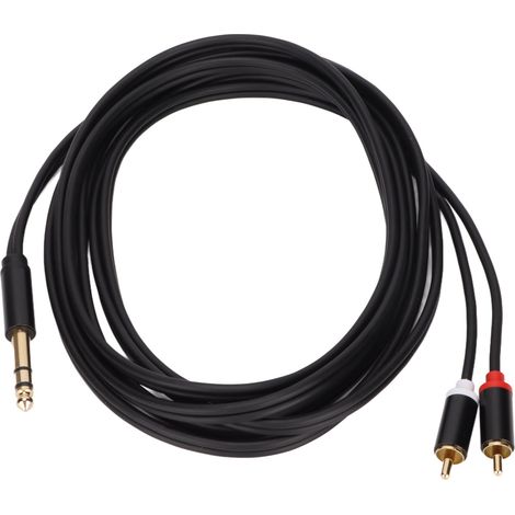 3 M Langes Y-serien-audiokabel, 6,35-mm-klinkenstecker Auf 2 Cinch-stecker (stereo), Vergoldeter Adapter, 6,35-mm-klinkenstecker (seriell), Vergoldeter Stecker, Für Lautsprecher