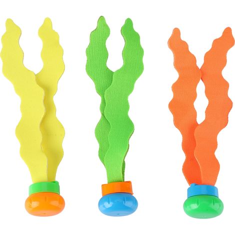 Set Mit 3 Seetang-poolspielzeugen Zum Tauchen, Schwimmtraining Und Baden Für Kinder.