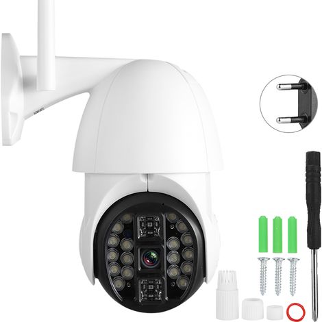 Outdoor-ptz-dome-kamera Mit 1080p-hd-auflösung, Wlan, 20 Leds, Wasserdicht, 110–240-v-netzteil