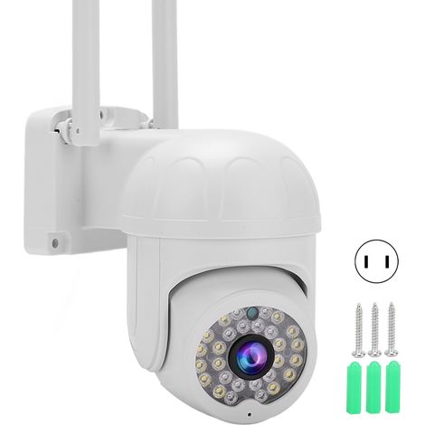 Kabellose Überwachungskamera, Wasserdicht, Staubdicht, Panoramafunktion, Intelligenter Alarm, Sicherheitskamera, Webcam, 100–240 V, Us-stecker