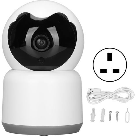 Indoor-baby-haustier-überwachungskamera, Schwenk-/neigefunktion, Bewegungserkennungsalarm, Zwei-wege-audio, Ir-nachtsicht, Tuya-kompatibler Cloud-speicher, Uk-stecker.