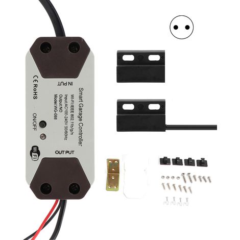 Intelligenter Wlan-garagentoröffner, Drahtlose Sprachsteuerung Per App, Kompatibel Mit Google Assistant Und Tuya, 100–240-v-eu-stecker