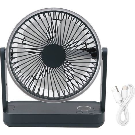 Wiederaufladbarer Usb-tischventilator Mit 5000 Mah, 4 Leise Geschwindigkeitsstufen, Tragbar Mit Led-anzeige, Für Zuhause Und Büro, Umweltfreundlich