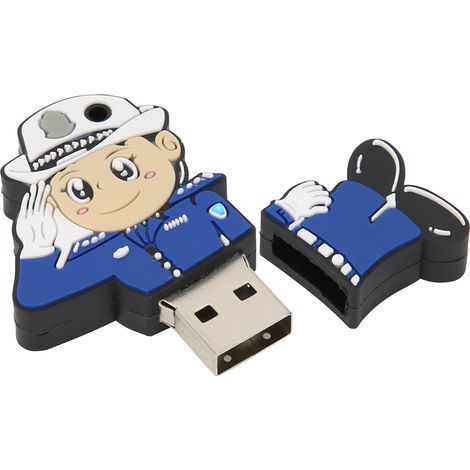 32 Gb Usb-stick Im Polizei-design, Flexibel Und Tragbar, Aus Kunststoff, Kompatibel Mit Windows 98/me/2000/xp, Usb 2.0
