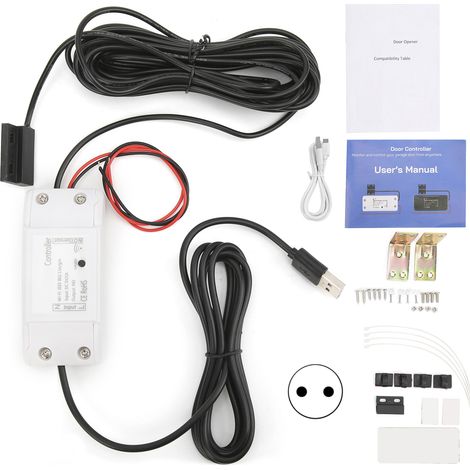 Intelligenter Garagentoröffner Dc5v 1a, Wlan, App-fernbedienung, Mit Usb-kabel, Kompatibel Mit Tuya Und Google Home Sprachsteuerung, Eu-stecker 100-240v.
