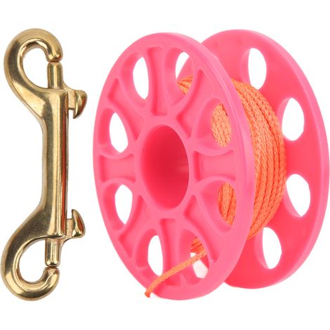 Leichte, Verwicklungsfreie Tauchrolle Aus Kunststoff Mit Kupferkarabiner Für Angeln Und Höhlentauchen, 18 Meter, Pink