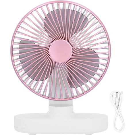 Mini-tischventilator Mit Automatischer Oszillation, Usb-aufladbar, Leise, Tragbar, Kühlend, Rosa