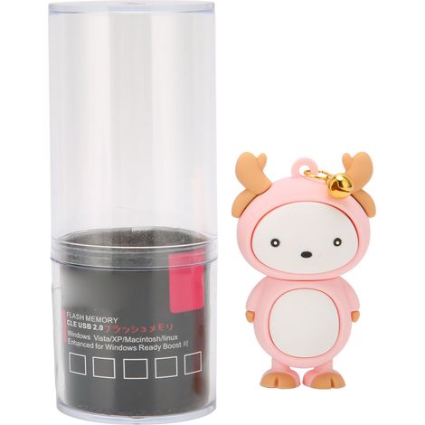 Pinkfarbener 32-gb-usb-2.0-flash-speicher, Stoßfester Tragbarer Speicher, Niedliches Cartoon-design, Vibrationsresistente Schnittstelle, Laptopkompatibel, Hot-swap-fähig.