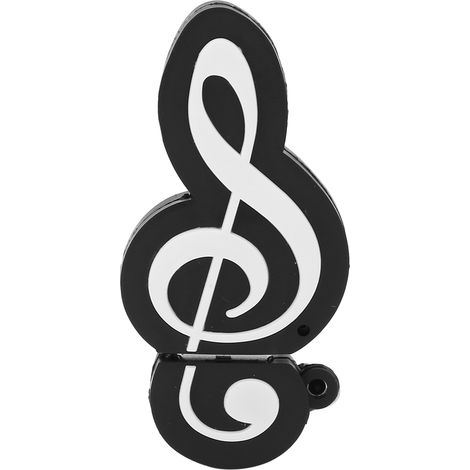 32 Gb Usb-stick, Schwarzes Design Mit Musiknoten – Originelles Geschenk Zum Übertragen Von Daten, Filmen Und Musik