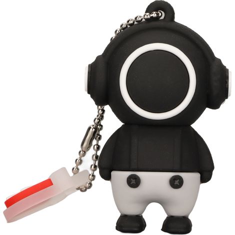 Schwarzer 64-gb-usb-2.0-stick In Form Eines Niedlichen Comic-männchens, Elektromagnetisch Störungsresistentes Speichermedium