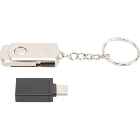 8 Gb Silberner Ultraschneller Usb-stick Mit Usb-c-adapter Für Laptop Und Tablet – High-speed-usb-2.0-übertragung