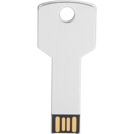 32 Gb Silberner Usb-stick In Schlüsselform Zur Verwendung Am Computer.