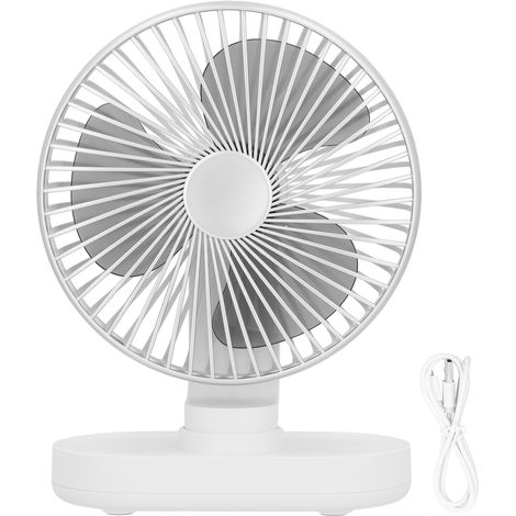 Mini-usb-tischventilator Mit Automatischer Oszillation, Leise, Tragbar, Silberfarben, Zum Aufladen Geeignet