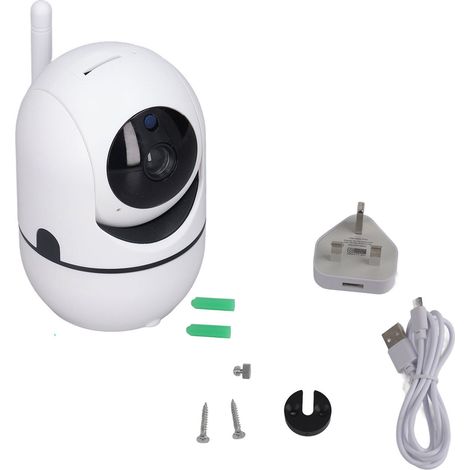 Babykamera Mit 360°-schwenkfunktion, 65°-vertikalschwenk, 1080p-nachtsicht, Wlan-funktion (schwen-neigen-zoom) Für Zuhause, Weiß, 100–240 V (uk-stecker)