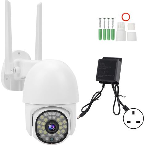 1080p Wifi Ptz Dome-kamera Mit 28 Leds, Farbnachtsicht, Wasserdicht, Zwei-wege-audio, 100-240v (uk-stecker)