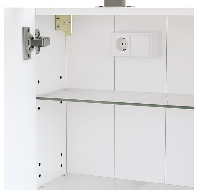 Badspiegelschrank Lavio, Weiß, 40 x 60 cm mit LED-Beleuchtung, Vicco