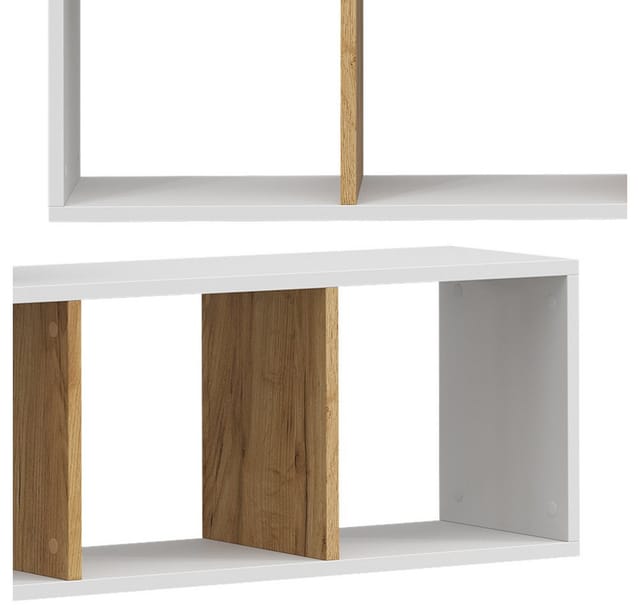 Vicco - Wandregal Tomy, Weiß/Goldkraft Eiche, 90 x 30 cm 2er Set