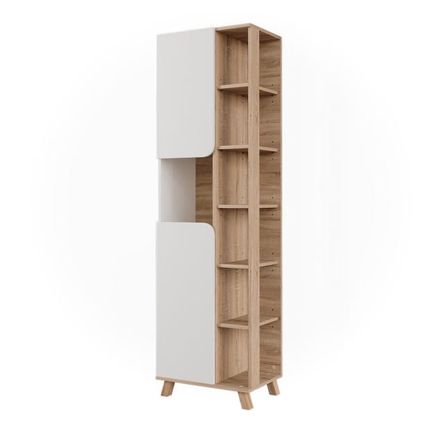 Vicco - Badschrank Karen, Sonoma/Weiß, 50 x 175 cm mit 2 Türen