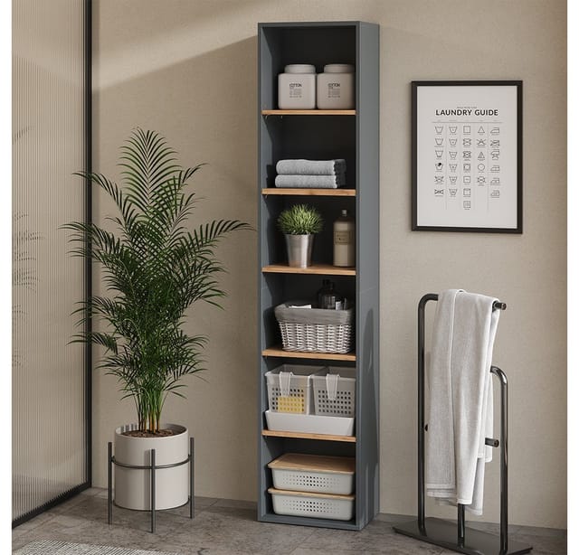 Vicco - Hochschrank Viktor, Anthrazit/Goldkraft Eiche, 40.2 x 188.6 cm