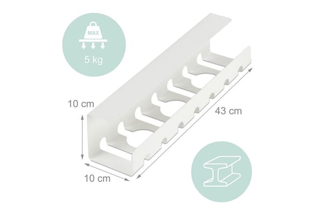 Relaxdays - Kabelkanal Schreibtisch, 2er Set, Kabelmanagement, hbt: 10 x 43 x 10 cm, Zubehör zum Fixieren, weiß