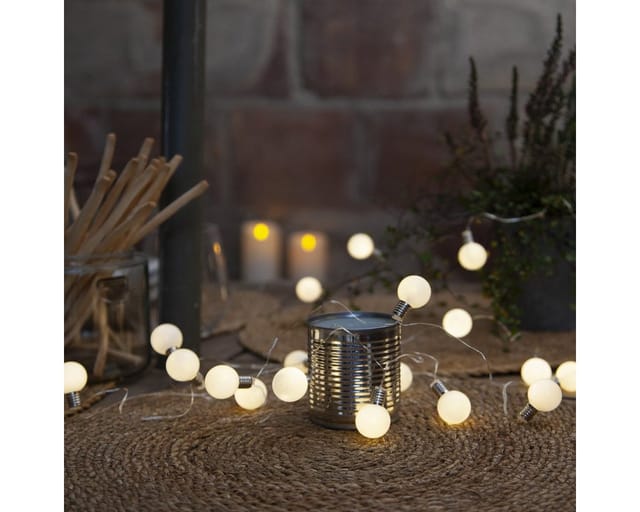 LED-Lichterkette 'Mini Glow', opal, Batt., Timer