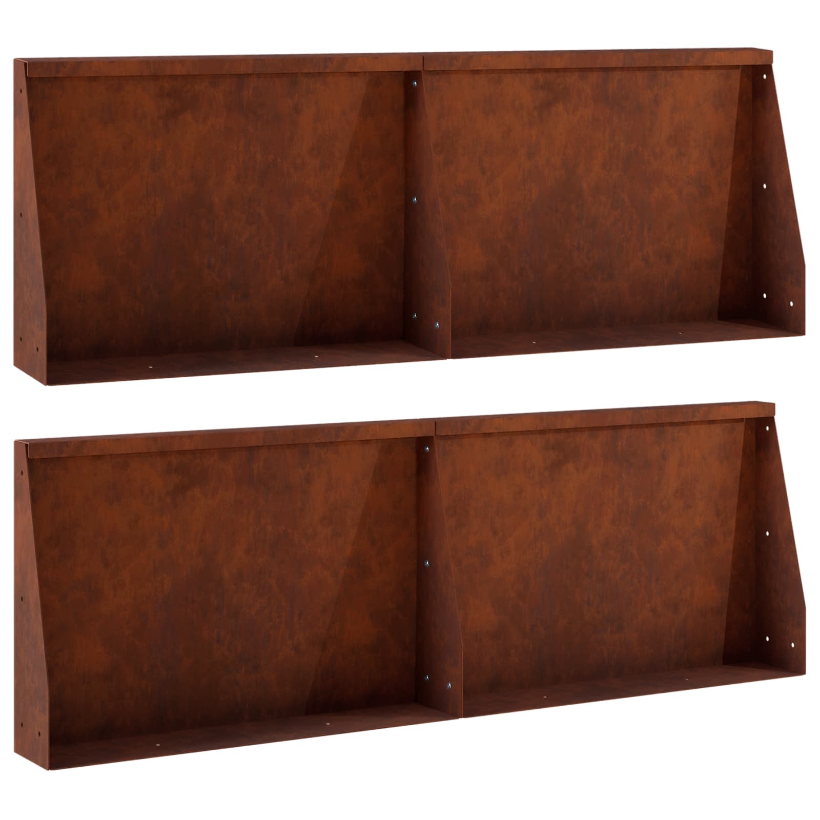 Stützmauer 4 Stk. 60 X 12 X 30 Cm Wetterfeststahl Rostoptik Vidaxl