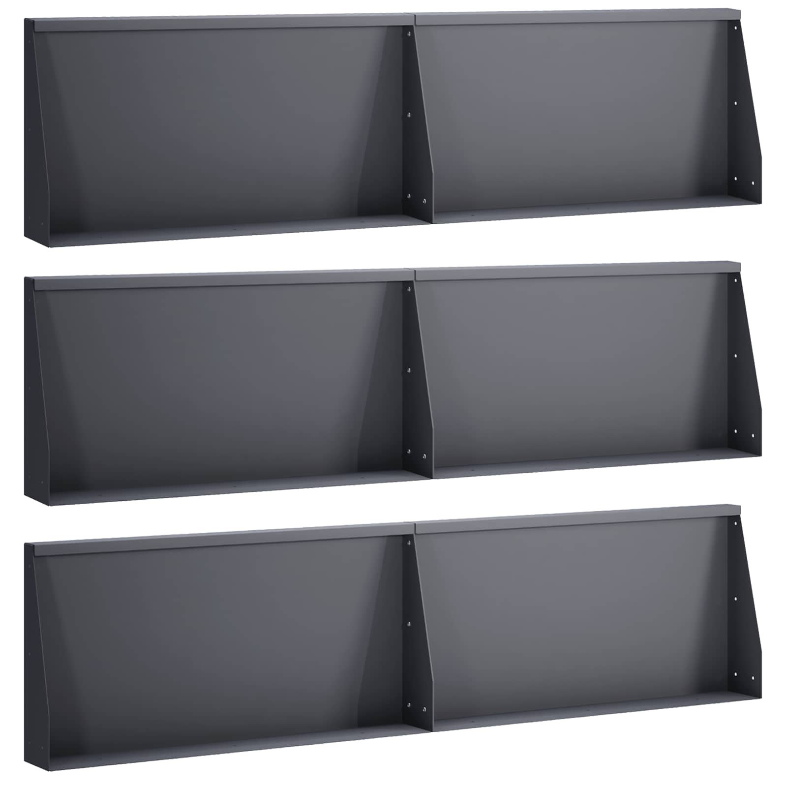 Stützmauer 6 Stk. 80 X 12 X 30 Cm Stahl Anthrazit Vidaxl
