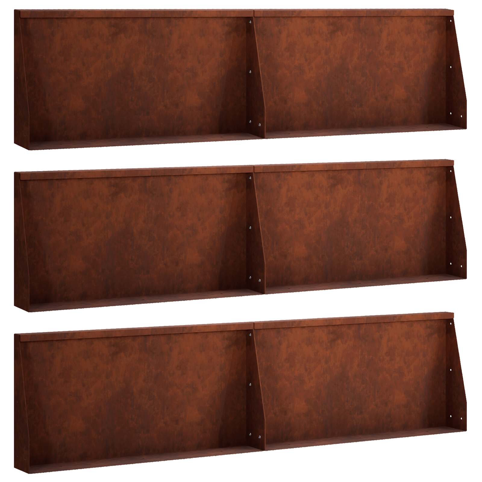 Stützmauer 6 Stk. 80 X 12 X 30 Cm Wetterfeststahl Rostoptik Vidaxl