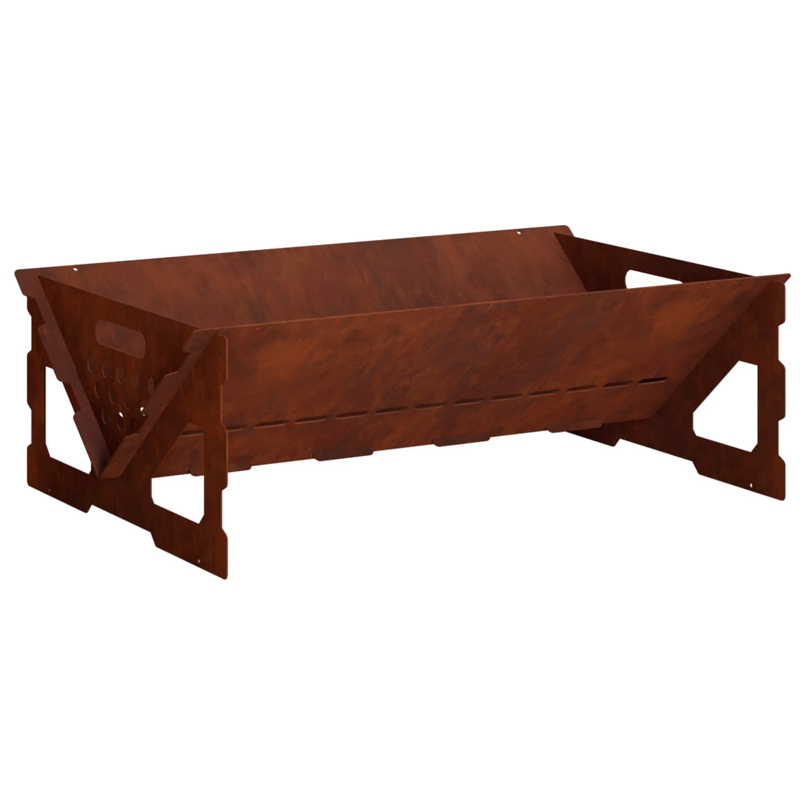Feuerstelle Rostoptik 60 X 40 X 20 Cm Wetterfeststahl Vidaxl