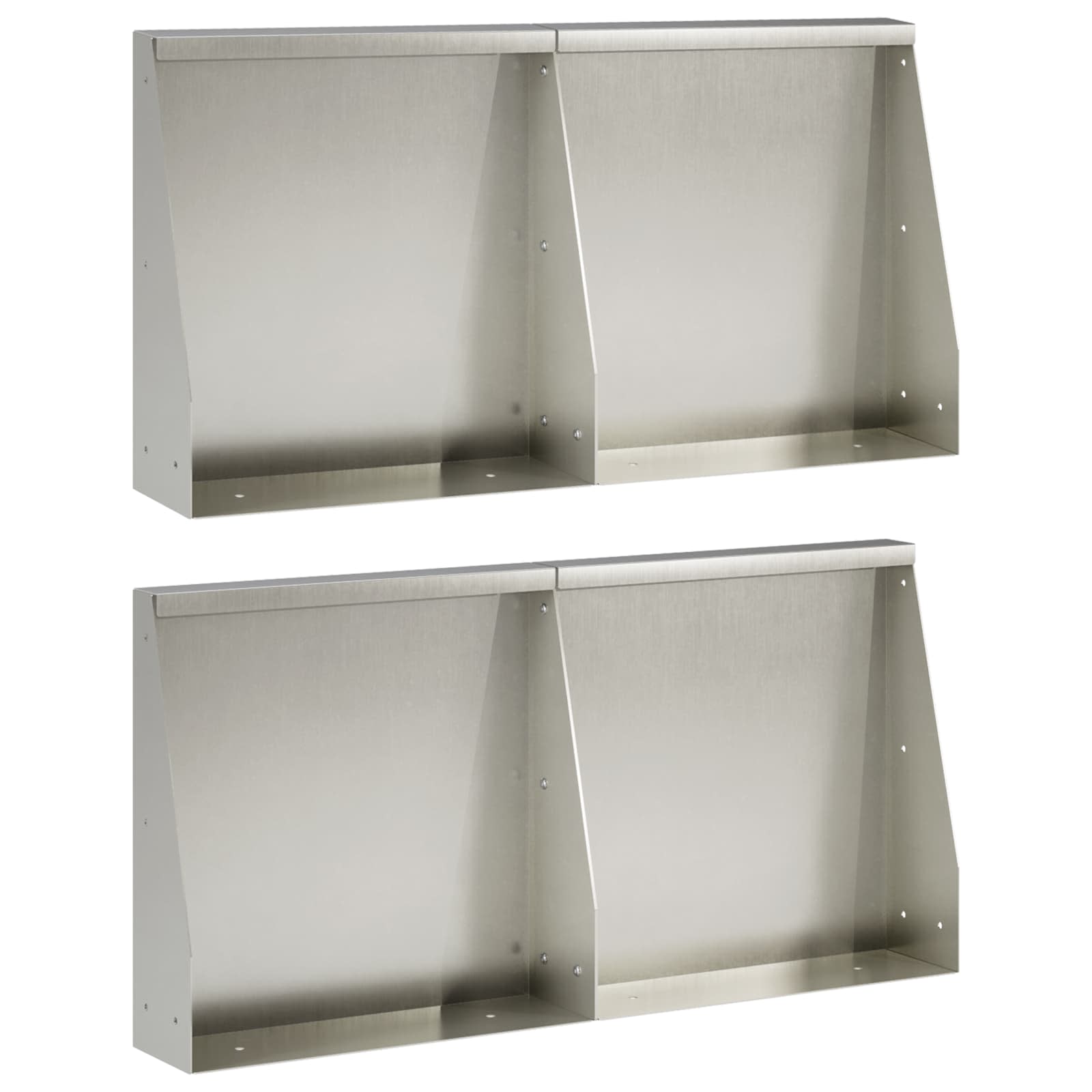 Stützmauer 4 Stk. 40 X 12 X 50 Cm Edelstahl Silber Vidaxl