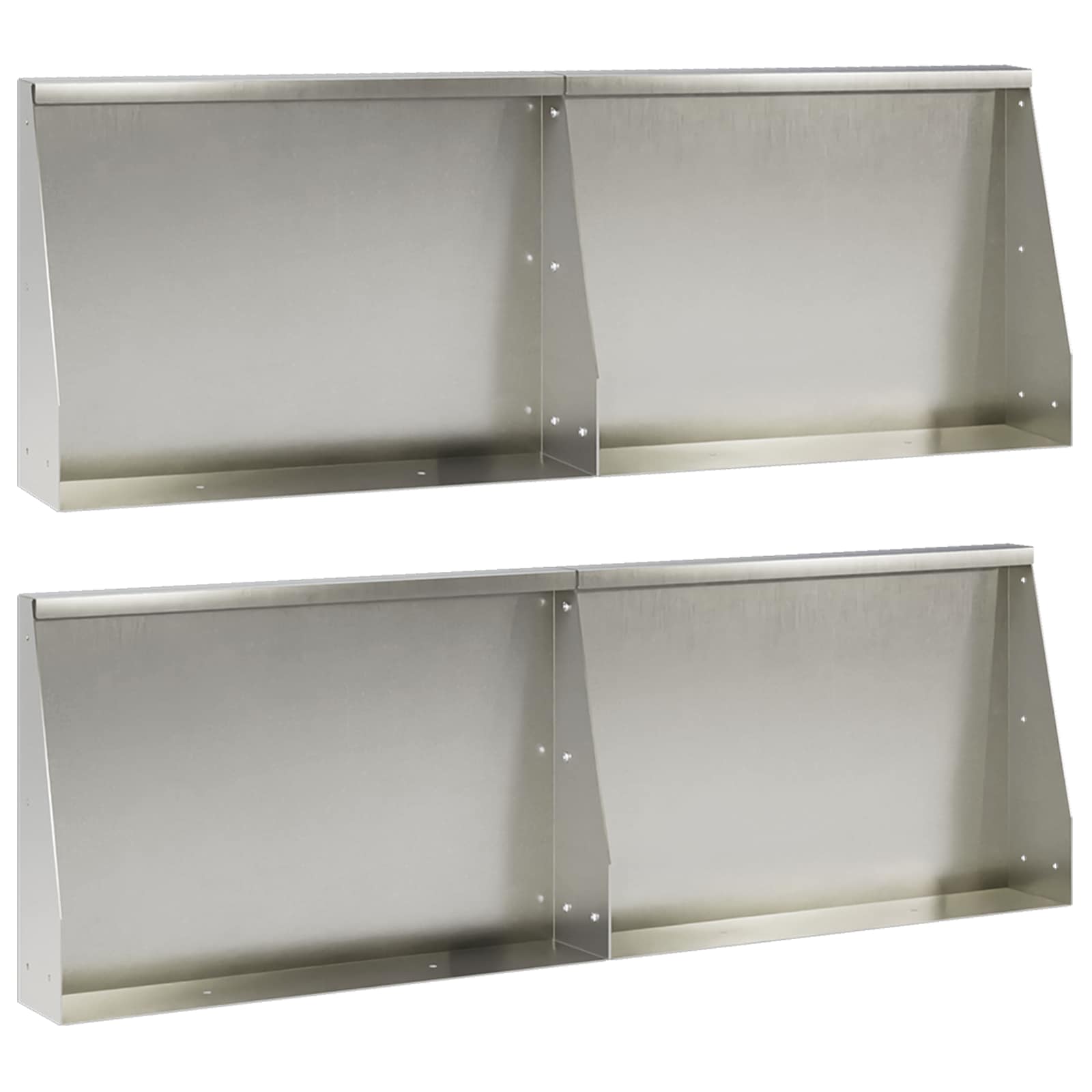 Stützmauer 4 Stk. 60 X 12 X 50 Cm Edelstahl Silber Vidaxl
