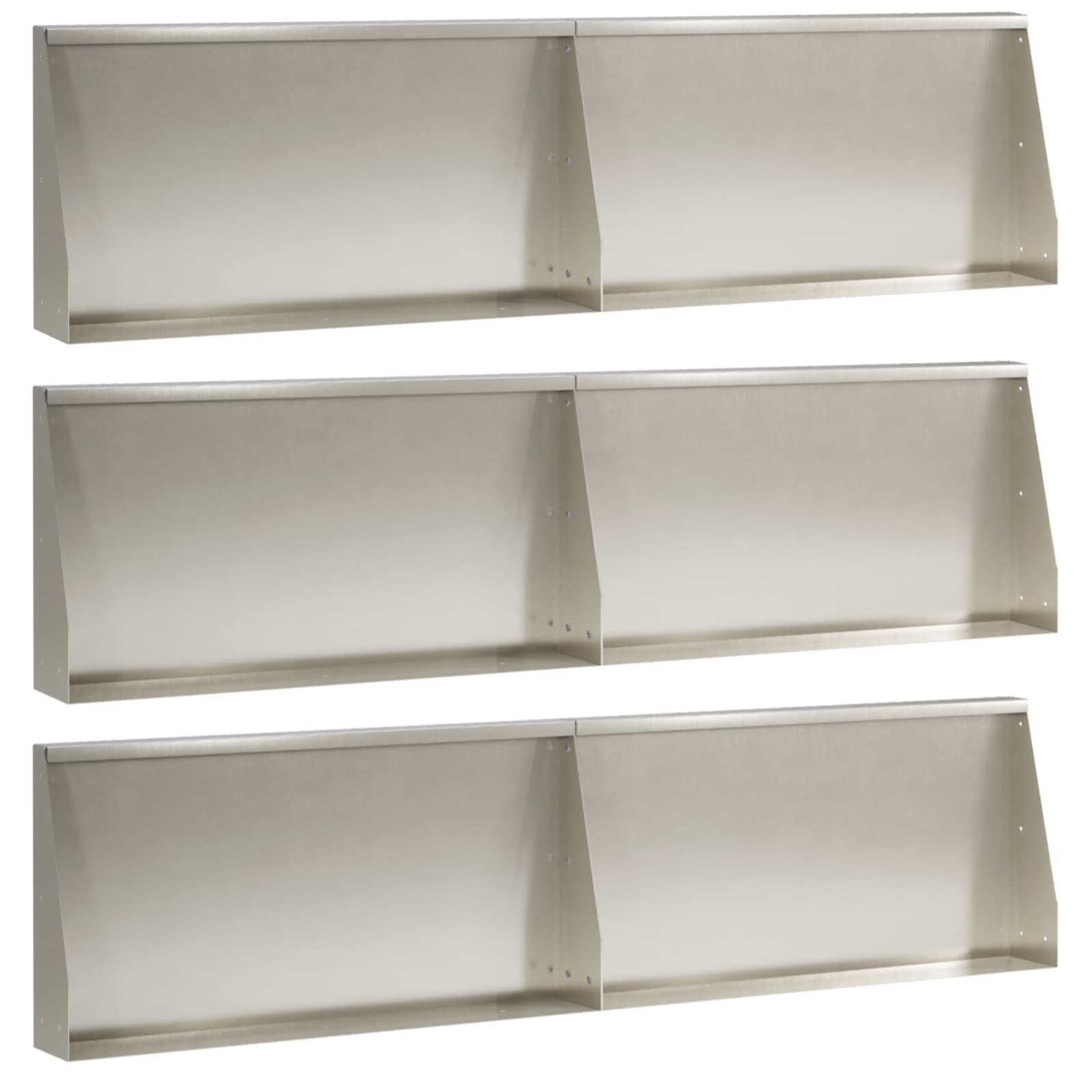 Stützmauer 6 Stk. 80 X 12 X 30 Cm Edelstahl Silber Vidaxl