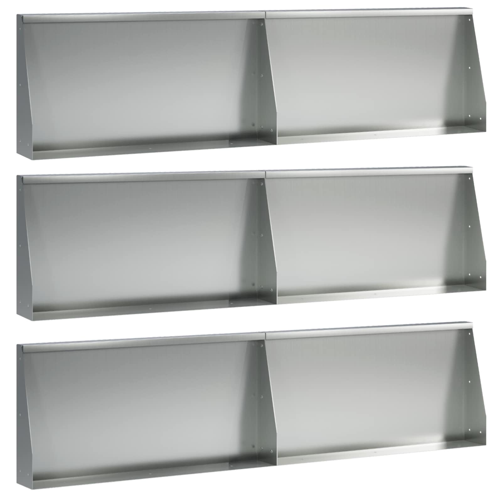 Stützmauer 6 Stk. 80 X 12 X 50 Cm Verzinkter Stahl Silber Vidaxl