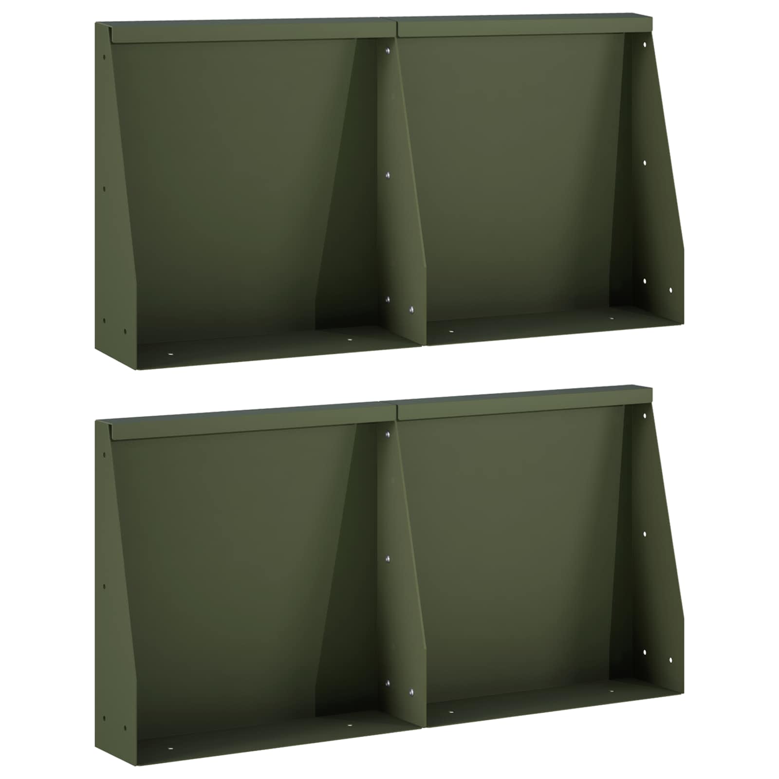 Stützmauer 4 Stk. 40 X 12 X 40 Cm Stahl Olivgrün Vidaxl