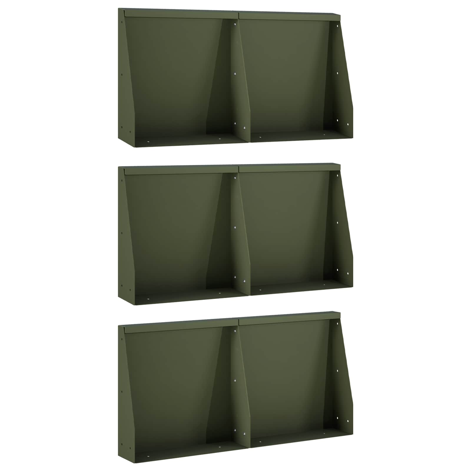Stützmauer 6 Stk. 40 X 12 X 40 Cm Stahl Olivgrün Vidaxl