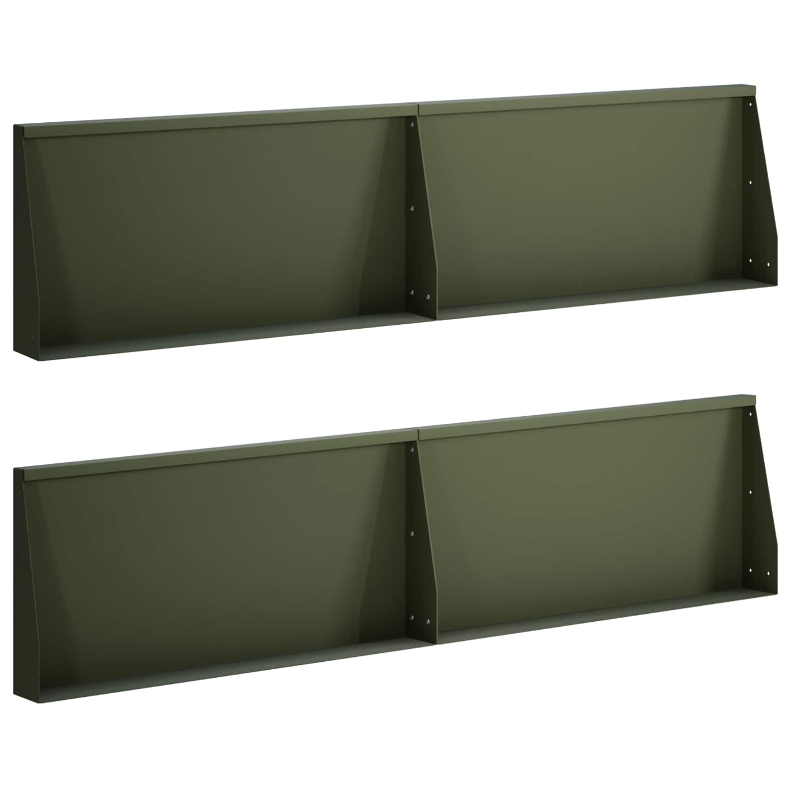 Stützmauer 4 Stk. 80 X 12 X 50 Cm Stahl Olivgrün Vidaxl